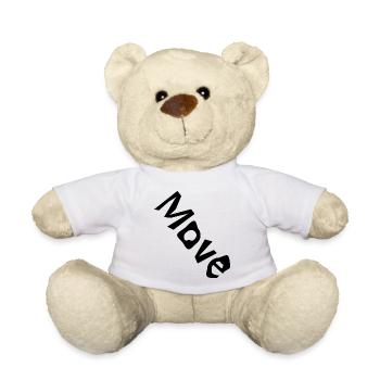 "Move" - Schriftzug - Teddy - Weiß - Vorne
