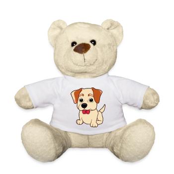 Hund Cartoon süß lustig Hunde Tier Tiere Welpe 2 - Teddy - Weiß - Vorne