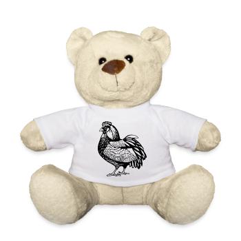 Funny Chicken Line Art Pop Art Minimalist 7 - Teddy Bear - white - Front