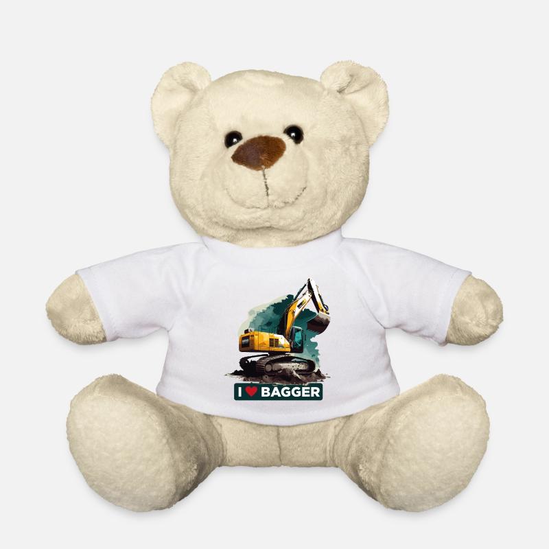 J’adore Excavator, - Nounours - blanc
