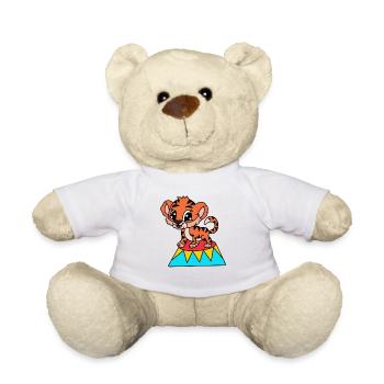 Kleiner Tiger auf Zirkusplattform - Teddy - Weiß - Vorne