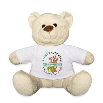 START PRODUCING | STOP CONSUMING - Teddy Bear - white - Front