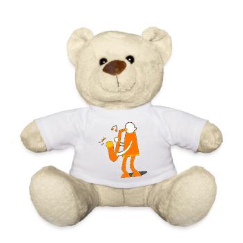 Le joueur de saxophone - Nounours - blanc - Devant