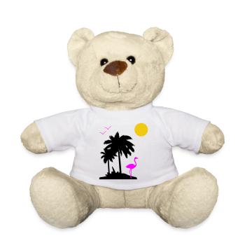Palm Paradise - Teddy Bear - white - Front