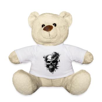 Schwarzer Schädel - Teddy - Weiß - Vorne