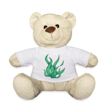 Wavy green plant - Teddy Bear - white - Front