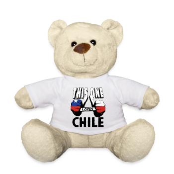 Chile Flagge Südamerika Chilenische Fahne Vintage - Teddy - Weiß - Vorne