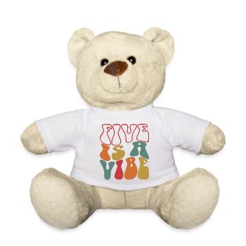 Five Is A Vibe, 5 Jahre alt, Kinder zum 5. Geburtstag - Teddy - Weiß - Vorne