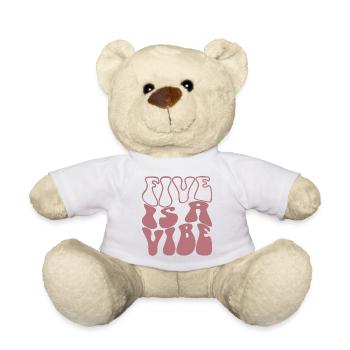 Five Is A Vibe, 5 Jahre alt, Kinder zum 5. Geburtstag - Teddy - Weiß - Vorne