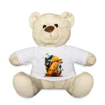 Erdhörnchen als Bauarbeiter mit gelbem Schutzhelm - Teddy - Weiß - Vorne