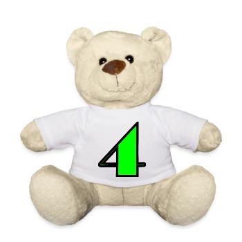 4 JAHRE,4. GEBURTSTAG,4 GEBURTSTAG,4 - Teddy - Weiß - Vorne