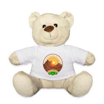 montagnes et soleil - Nounours - blanc - Devant
