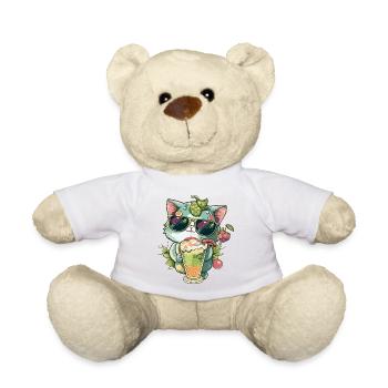 Tropical Cat: A Cat Lover's Dream - Teddy Bear - white - Front