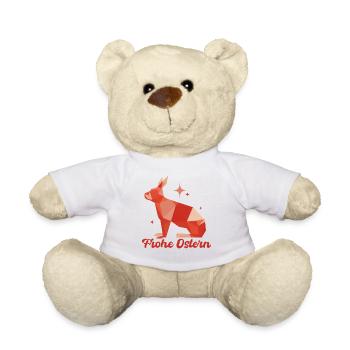 Frohe Ostern - Polygon Hase - Teddy - Weiß - Vorne