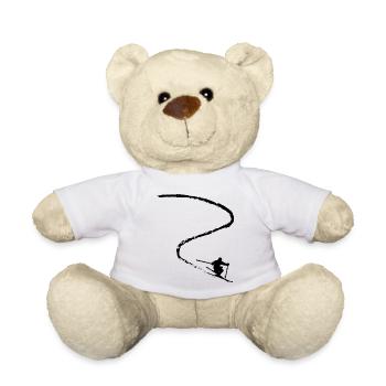 Ski ski ski motif pour skieurs - Nounours - blanc - Devant