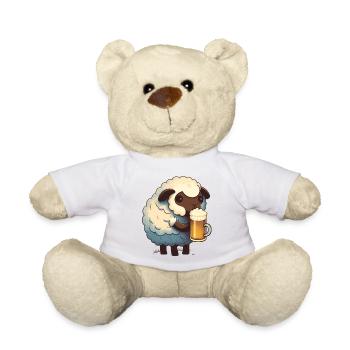 Kleines süßes Schaf mit Bier - Teddy - Weiß - Vorne