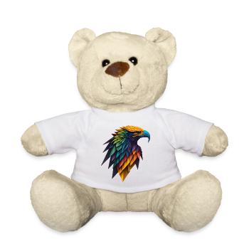 Colourful Geometric Head of an Eagle - Teddy Bear - white - Front