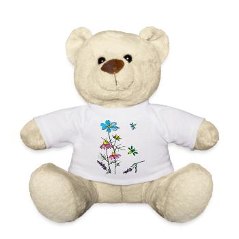 Herbs, chamomile, bees - Teddy Bear - white - Front