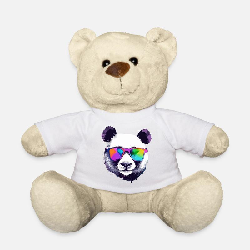 Koko le panda à lunettes - Nounours - blanc