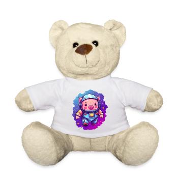 Doux cochon dans l’espace! - Nounours - blanc - Devant