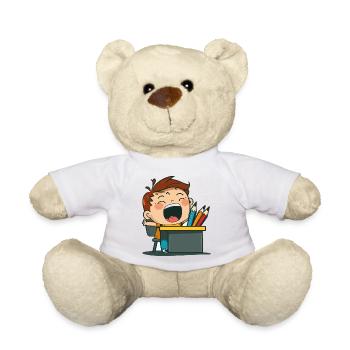 Excited Schoolchild - Teddy Bear - white - Front
