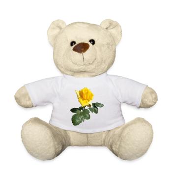 YELLOW ROSE - Teddy Bear - white - Front