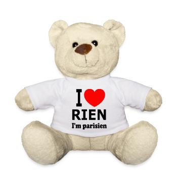 Cœur rouge audacieux sur fond noir - Nounours - blanc - Devant