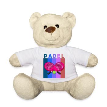 Padel Paddel Schläger Tennis Sport I Geschenk - Teddy - Weiß - Vorne