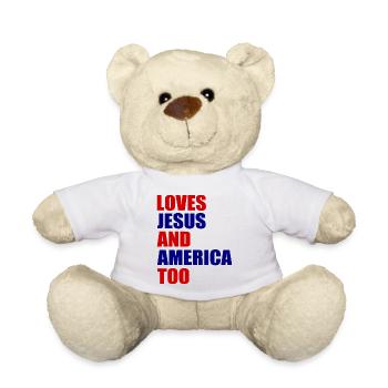 loves jesus and america too - Nounours - blanc - Devant