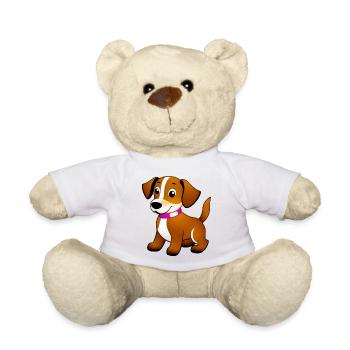 Kleiner brauner Hund, stehend - Teddy - Weiß - Vorne
