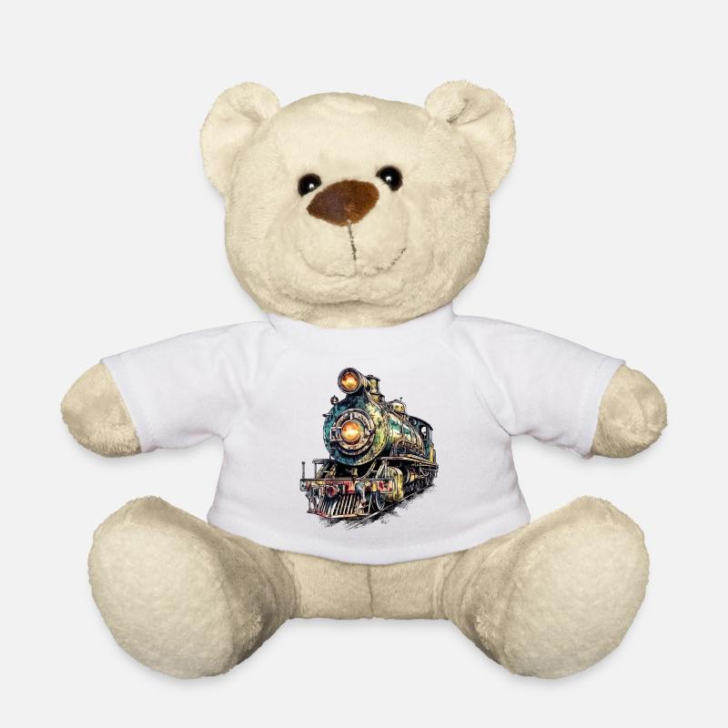 Eine Dampflok weckt Kindheitserinnerungen - Teddy - Weiß