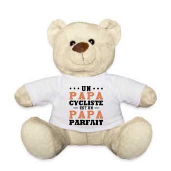 Un papa cycliste est un papa parfait - Nounours - blanc - Devant
