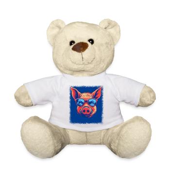 Fun Peace for Paris Pride 60s Heart Happy Green - Teddy Bear - white - Front