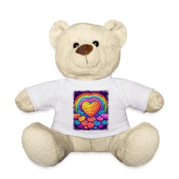 hippy funny gift idea pride peace symbol funky - Teddy Bear - white - Front