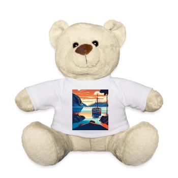 Modern Art Style - Boat On A River - Teddy - Weiß - Vorne
