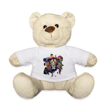 Lion de style graffiti - Nounours - blanc - Devant