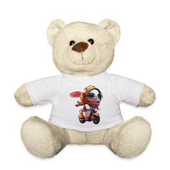 Kaninchen Scooter mit Schal - Teddy - Weiß - Vorne