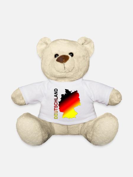 Deutschland Karte Schrift - Teddy - Weiß