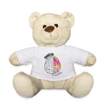Analytic Creative Brain Left Brained Right Brained - Teddy Bear - white - Front