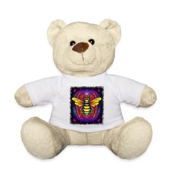 bday animaux heureux pollinisation humour sac geek - Nounours - blanc - Devant