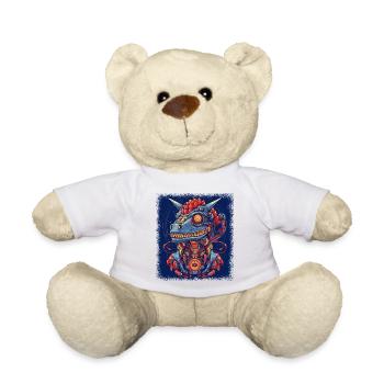 bunny green statement children childrens birthday - Teddy Bear - white - Front