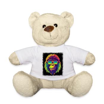 Geek Ape Birthday Present Idea Bday Gift Idea - Teddy Bear - white - Front
