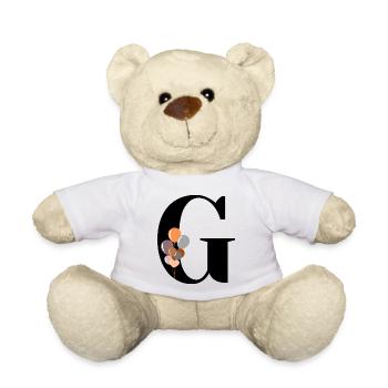 Buchstabe g Geburtstagsballon - Teddy - Weiß - Vorne