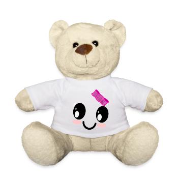 Cute Girl Ghost Face Halloween Costume - Teddy Bear - white - Front