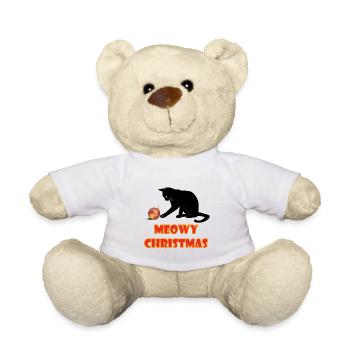 Meowy Christmas Verspielte Katze - Teddy - Weiß - Vorne