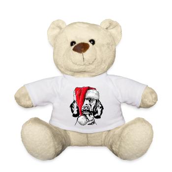 Santa Bayerischer Gebirgsschweisshund Weihnachten - Teddy - Weiß - Vorne