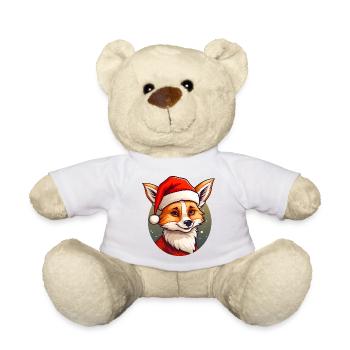 Renard au chapeau de Père Noël - Nounours - blanc - Devant