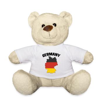 Carte de l’Allemagne avec drapeau allemand - Nounours - blanc - Devant
