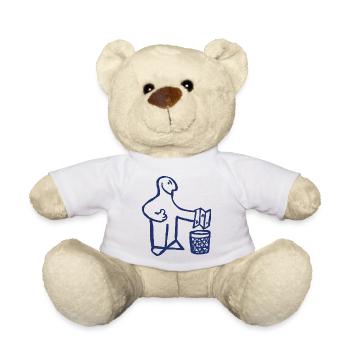 Stopp Bürokratie lustiges Bild Geschenkidee Büro - Teddy - Weiß - Vorne