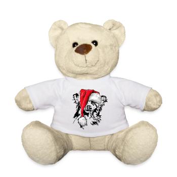 Père Noël chinois Chien à crête Signes de Noël - Nounours - blanc - Devant